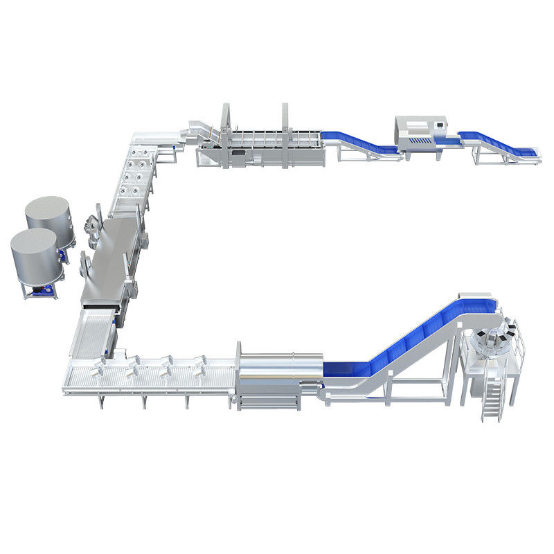Ligne de production de chips de pommes de terre entièrement automatique personnalisée Machine à laver / frire / emballer des frites